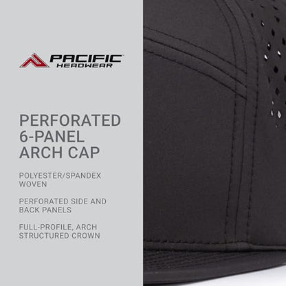 Pacific Headwear Perforated 6-Panel Arch Cap - color: Charcoal