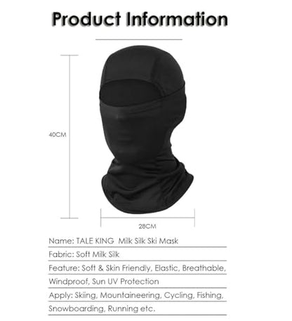 Ski Mask Balaclava Motorcycle Summer Face Mask Shiesty Mask for Men Women - color: A Black + Black