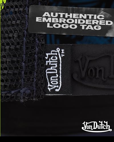 Von Dutch Unisex Trucker Hat, Colorblock, Mesh Back, Curved Bill, Snapback - color: Navy
