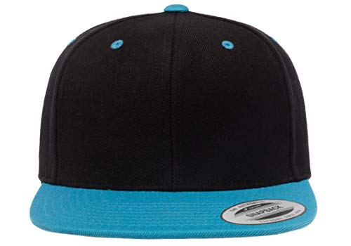 Flexfit Unisex Adult Yp Classics Premium Snapback Cap – 2-Tone - color: Black/Teal