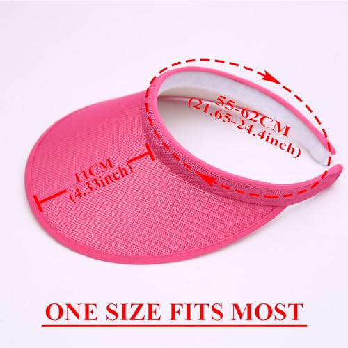 2 Pack Wide Brim Sun Visor Hats Women Men Large Clip-on Visors Hat UV Protection Outdoors Sports Golf Beach Cap - color: Khaki-pink