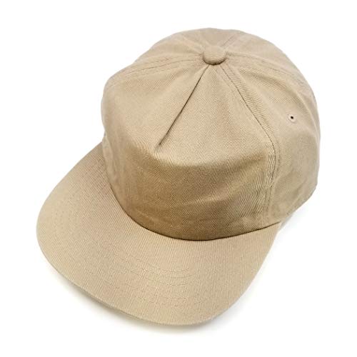 Quality 5 Panel Mid Crown Cotton Vintage Painters Hat Buckle Strap Adjustable Men Women Unisex Flat Visor #2015 - color: Khaki