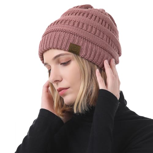 American Trends Winter Hats for Women 4 Pack Beanie Hats Caps Knit Chunky Slouchy Beanie Hats - color: A Pin K