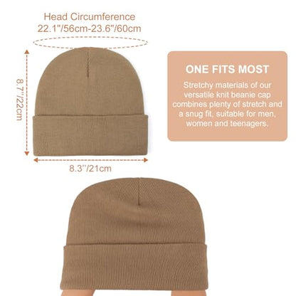 DRESHOW Winter Beanie for Women Men Fleece Lined Slouchy Knit Thick Beanies - color: 1 Pack Knit Beanie Hat: Khaki
