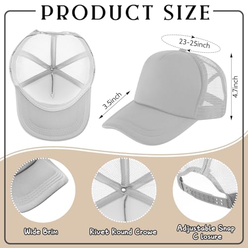 Hercicy 40 Pack Blank Trucker Hat Bulk - color: Grey