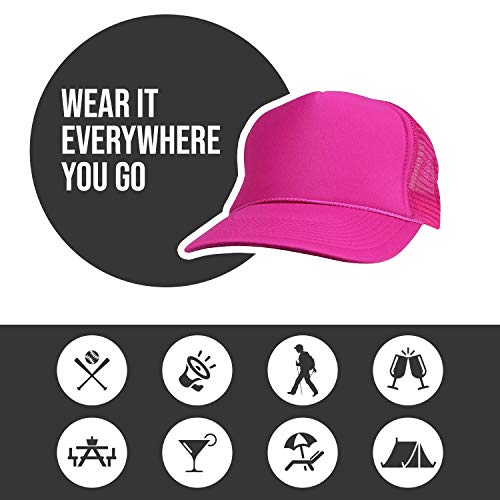 2 Packs Baseball Caps Blank Trucker Hats Summer Mesh Cap (2 FOR Price of 1) - color: Hot Pink