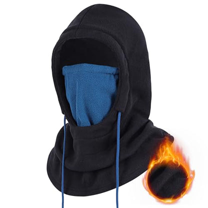Achiou Ski Mask, Winter Balaclava Warm Windproof Face Cover Men Women - color: Black