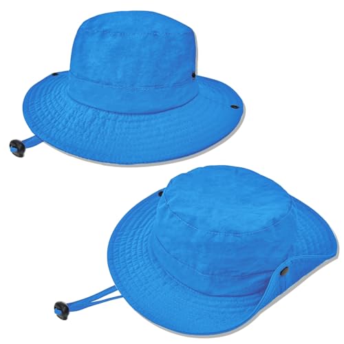 ZOORON Kids Sun Hat UPF 50+ Quick Dry Bucket Safari Hat for Girls and Boys - color: Royal Blue