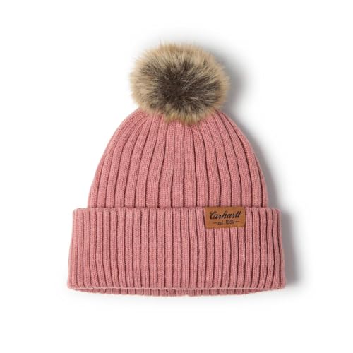 Carhartt Women's Knit Faux Fur Pom-pom Beanie - color: Rose Tint Nep