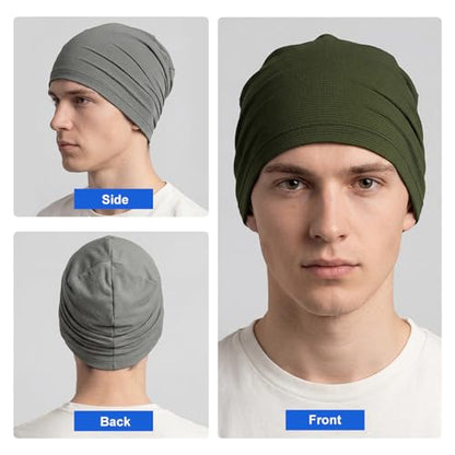 Cmonie 4-6Pack Breathable Skull Caps for Men Women - color: 4pack-black&light Gray&gray&white