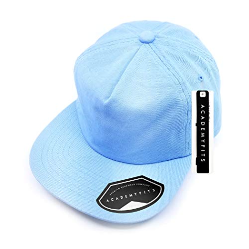 Quality 5 Panel Mid Crown Cotton Vintage Painters Hat Buckle Strap Adjustable Men Women Unisex Flat Visor #2015 - color: Skyblue