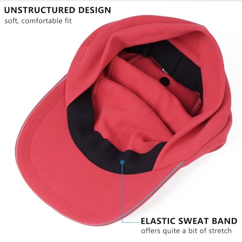 GADIEMKENSD Women's Winter Reflective Fleece Ponytail Hat with Drop Down Ear Warmer - color: Red, size: 7-7 1/8