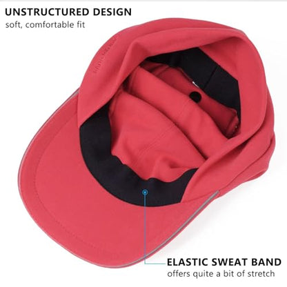 GADIEMKENSD Women's Winter Reflective Fleece Ponytail Hat with Drop Down Ear Warmer - color: Red, size: 7-7 1/8