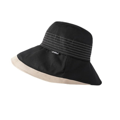 Womens Sun Hats with UV Protection Wide Brim Summer Beach Hat Upf50+ Foldable Travel - color: Black