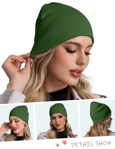 ROYBENS 100% Cotton No Cuff Beanie Hat Men Women, Fisherman Skull Cap - color: Turquoise Green