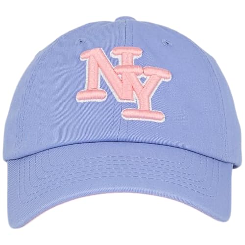 NY 3D Embroidered Dad Hat - New York Baseball Cap - color: Lavender Pink