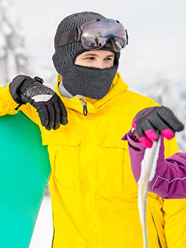 Geyoga 3 Pieces Winter Balaclava Ski Mask for Men Women - color: Navy Blue, Light Gray, Black, size: One Size-Medium