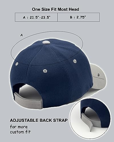Utmost Structured Baseball Cap with Adjustable Closure - Performance Hat for Outdoor Activities - color: 1pc Navy/Grey