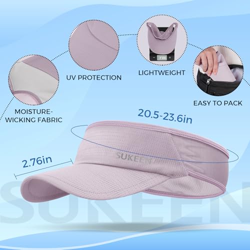 Sukeen Lightweight Sports Sun Visor Hat for Men Women - color: Light Purple