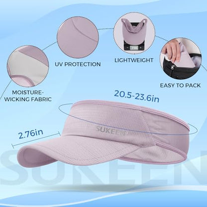 Sukeen Lightweight Sports Sun Visor Hat for Men Women - color: Light Purple