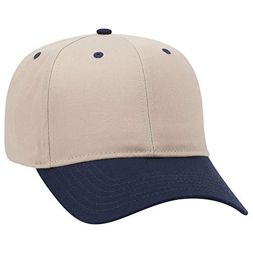 OTTO 6 Panel Pro Style Cotton Blend Twill Cap - color: Nvy/Kha