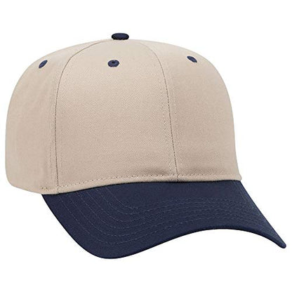 OTTO 6 Panel Pro Style Cotton Blend Twill Cap - color: Nvy/Kha