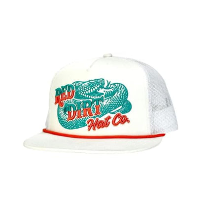 Red Dirt Hat Company Wildlife Hat | 5-Panel Western Adjustable Snapback Cap - color: Sneak Attack - White