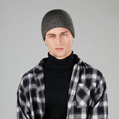 ROYBENS Swag Wool Knit Cuff Short Fisherman Beanie for Men Women Winter Hat - color: 1 Dark Gray