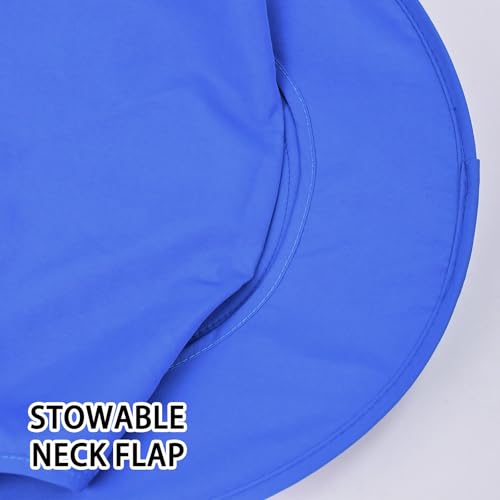 ZOORON Sun Hats for Men Women with Neck Flap Fishing UPF 50+ UV Protection - color: Royal Blue