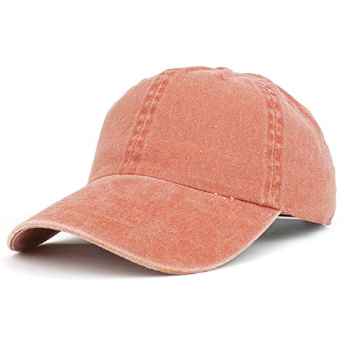 Trendy Apparel Shop Low Profile Unstructured Pigment Dyed Cotton Twill Baseball Cap - color: Orange