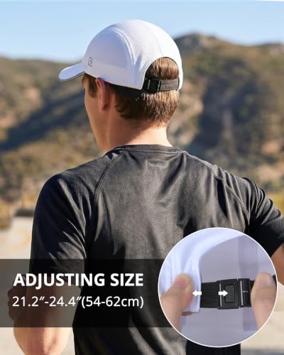 GADIEMKENSD Men’s Running Hat Performance Mesh Cap, Excellent Breathable - color: White