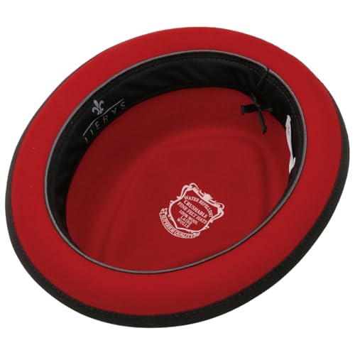 Lierys Diamond Crown Pork Pie Hat Women/Men | - color: Red, size: 7 1/2-7 5/8