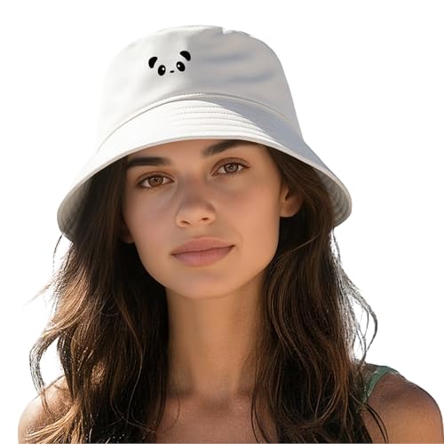 Embroidered Bucket Hat - color: Panda-white