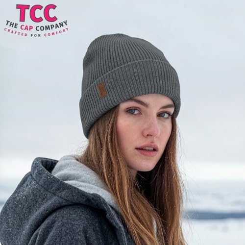 Beanie Fleece Lined Soft for Men Women | Winter Hats Warm Double Layered Stylish Knited Cuffed Plain Beanie Skull Cap | - color: A02- Grey