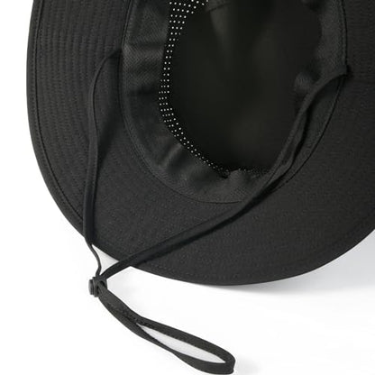 VOBOOM Unisex Wide Brim UV Protection Fishing Sun Hat - color: Black