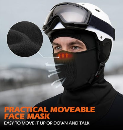 MELASA Winter Balaclava Face Mask for Cold Weather Thermal Fleece Ski Mask - color: Grey