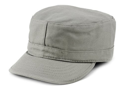 NYFASHION101 Fashionable Solid Color Unisex Fitted Army Military Cadet Cap - color: Gray, size: Large