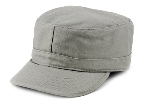 NYFASHION101 Fashionable Solid Color Unisex Fitted Army Military Cadet Cap - color: Gray, size: Small