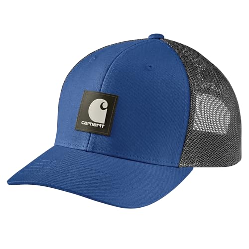 Carhartt Men's Rugged Flex Twill Mesh-Back Logo Patch Cap - color: Glass Blue