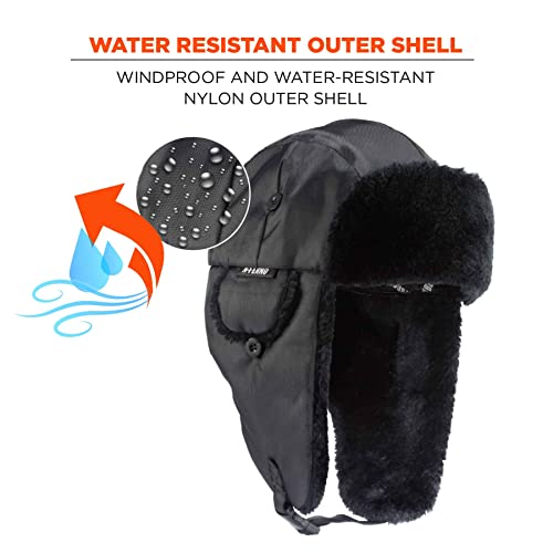 Ergodyne N-Ferno 6802 Thermal Winter Trapper Hat - color: Black, size: Large-X-Large