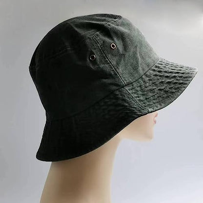 Premium Cotton Bucket Hats,Packable Hats for Men Women,Summer Bucket Hat,Fishing Sun Hats - color: Green