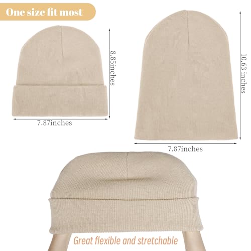 Pistha Beanie for Men Women-Knit Beanie Hats Skull Cap Winter Warm Hat - color: Beige