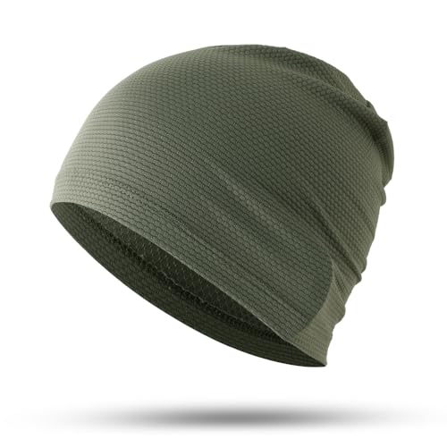 WTACTFUL Cooling Breathable Skull Cap Men Women, Sweat Wicking 1-2-4 Pack - color: 1 Piece - Deep Green