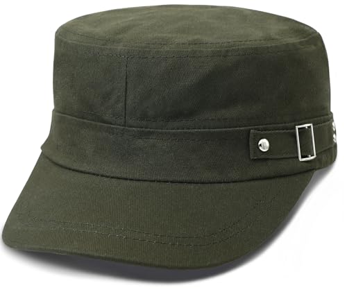 Army Cadet Cap for Men Women Military Flat Top Cap Baseball Caps - color: Army Green