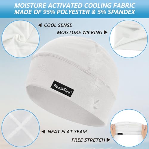 Cooling Skull Cap Head Cap for Men Women - color: Large,2 White