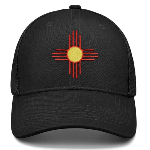 Embroidered State Flag Trucker Hat Mesh Adjustable Snapback Baseball Cap for Men Women - color: New Mexico-1