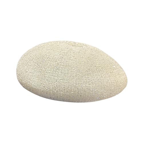 Women Lightweight Beret Floral Hollow Out Hat Breathable French Beret Beanie Hat Cap for Spring Summer - color: Beige 6#