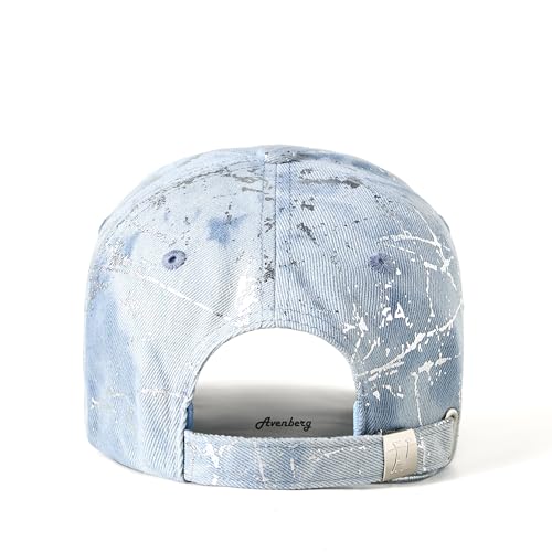 Sandwich Brim High Crown Baseball Cap – Logo-Free – Deep Fit Structured Hat for Men & Women – Minimalist Design - color: Light Blue Denim / Silver Splash