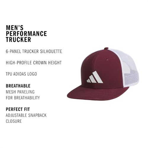 adidas Men's Trucker Hat - color: Maroon/White