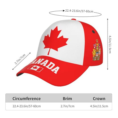 National Flags Baseball Cap for Men Women, Adjustable Trucker Hat Sun Visor Caps, Outdoor Dad Cap Patriotic Hat - color: Canadian Flag